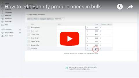 How to edit Shopify product prices in bulk