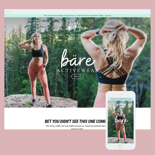 Bare Activewear: Shopify store by Cooee Commerce