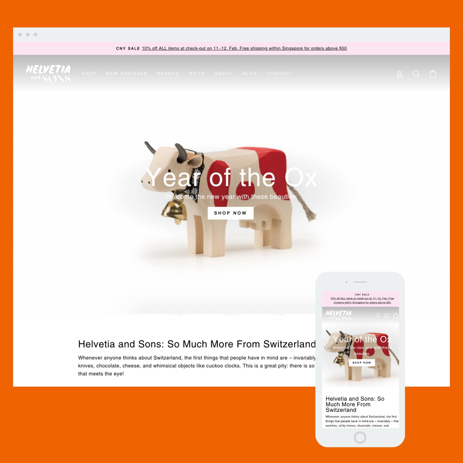 Helvetia & Sons: Shopify store by Cooee Commerce