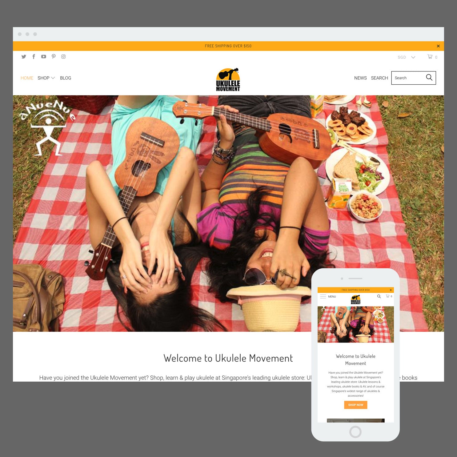 Ukulele Movement: Shopify store by Cooee Commerce